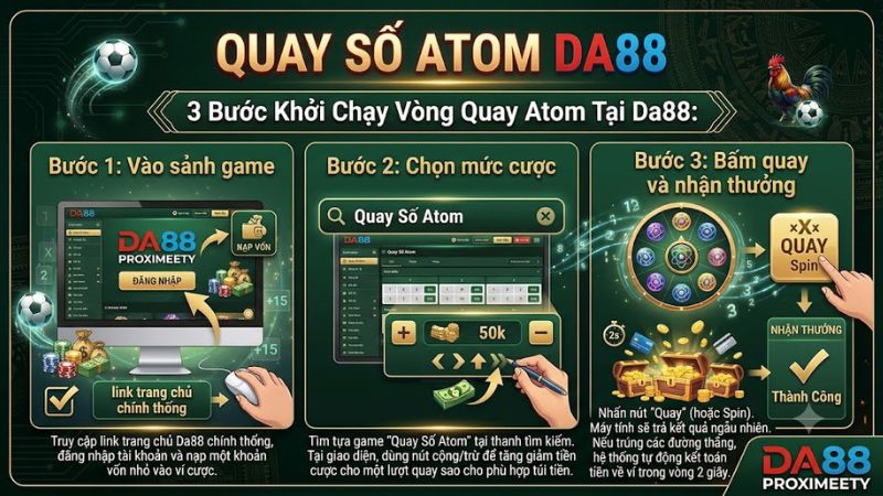 Các bước thao tác điều chỉnh mức cược hợp lý trong trò chơi Atom.