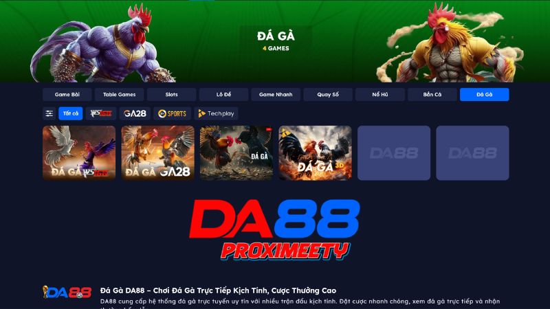 Hướng dẫn 4 bước đặt cược đá gà ga28 tại nhà cái da88 nhanh chóng