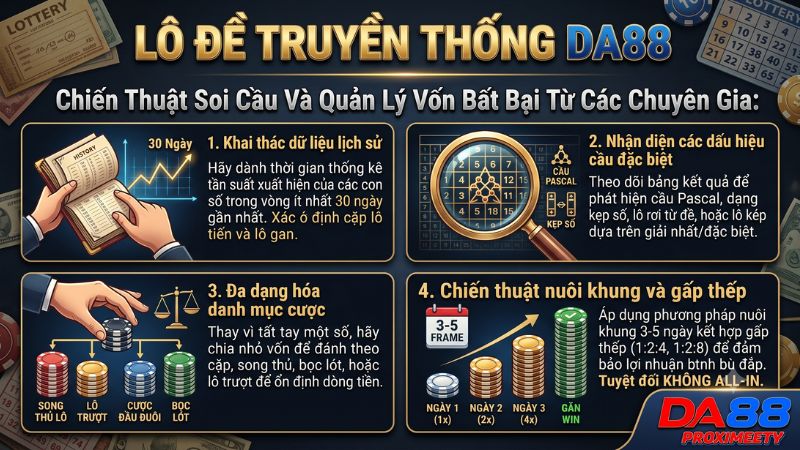 Phương pháp phân tích bảng kết quả xổ số truyền thống để tìm ra quy luật cầu chạy chuẩn xác tại Da88.
