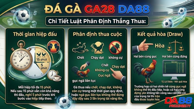 Chi Tiết Luật Chơi Và Tỷ Lệ Kèo Đá Gà Ga28 Tại Da88