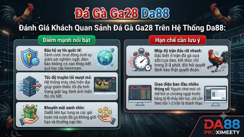 Thống kê ưu nhược điểm của sảnh cược live đá gà ga28