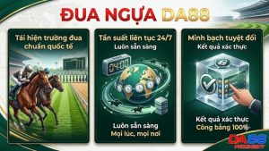 Hệ thống trường đua ngựa 3D mô phỏng chân thực và sống động trên sảnh cược Da88.