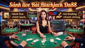 Giao diện bàn cược Blackjack trực tuyến live casino hiện đại tại nhà cái Da88