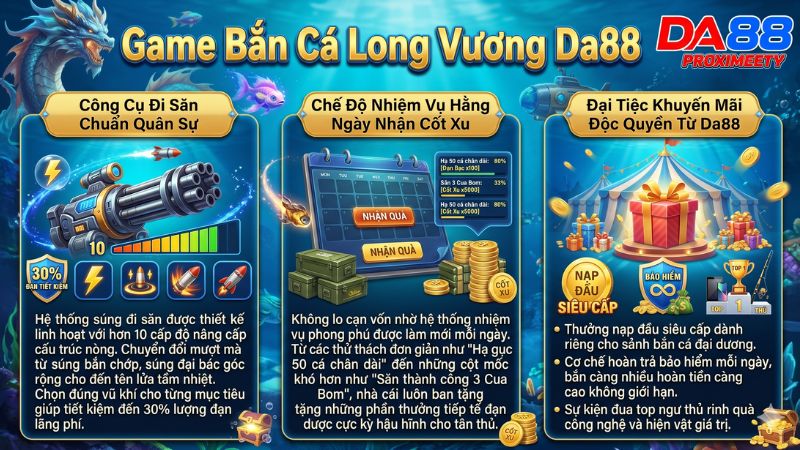 Kho vũ khí hiện đại và các chương trình ưu đãi bắn cá tại Da88