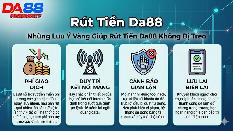 Lưu ý quan trọng giúp cược thủ rút tiền tại hệ thống Da88 an toàn.