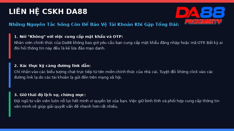 Những lưu ý quan trọng về an toàn bảo mật khi làm việc với nhân viên chăm sóc khách hàng Da88.