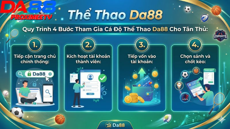 Các bước thao tác đăng ký và tham gia đặt cược thể thao tại Da88