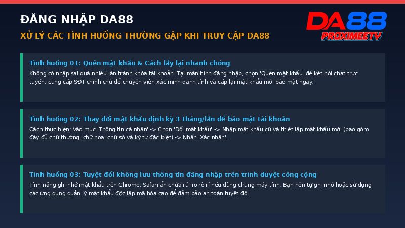 Giải đáp thắc mắc và sự cố khi đăng nhập tài khoản Da88