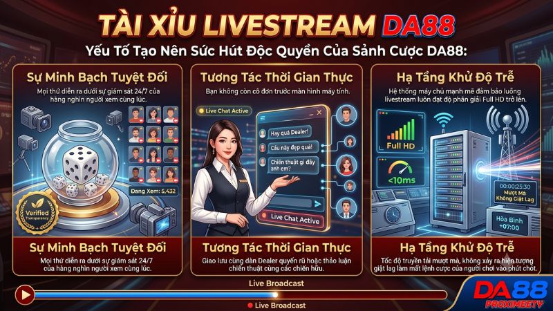 Dealer người thật đang thực hiện thao tác lắc xí ngầu tại bàn cược DA88.
